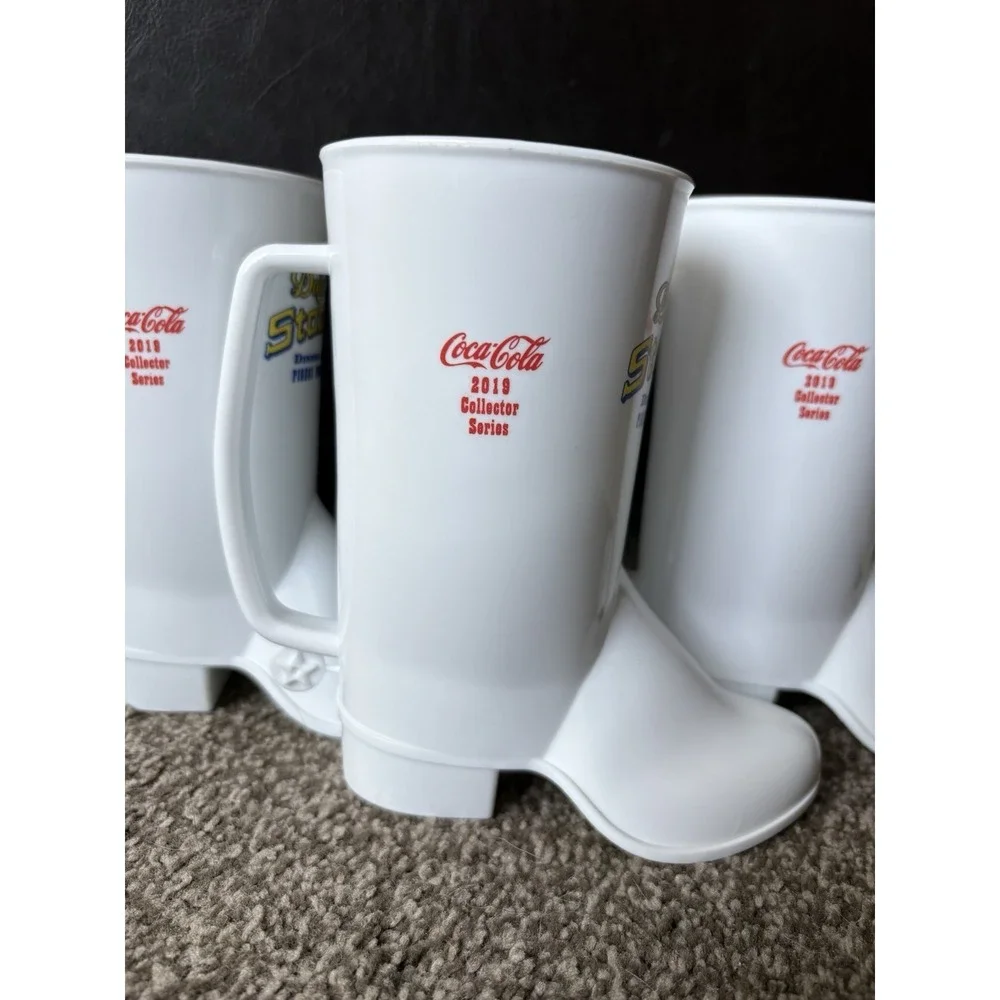 3 Lot Dolly Parton's Dixie Stampede Plastic Souvenir Boot Cup Mug Coca Cola 2019